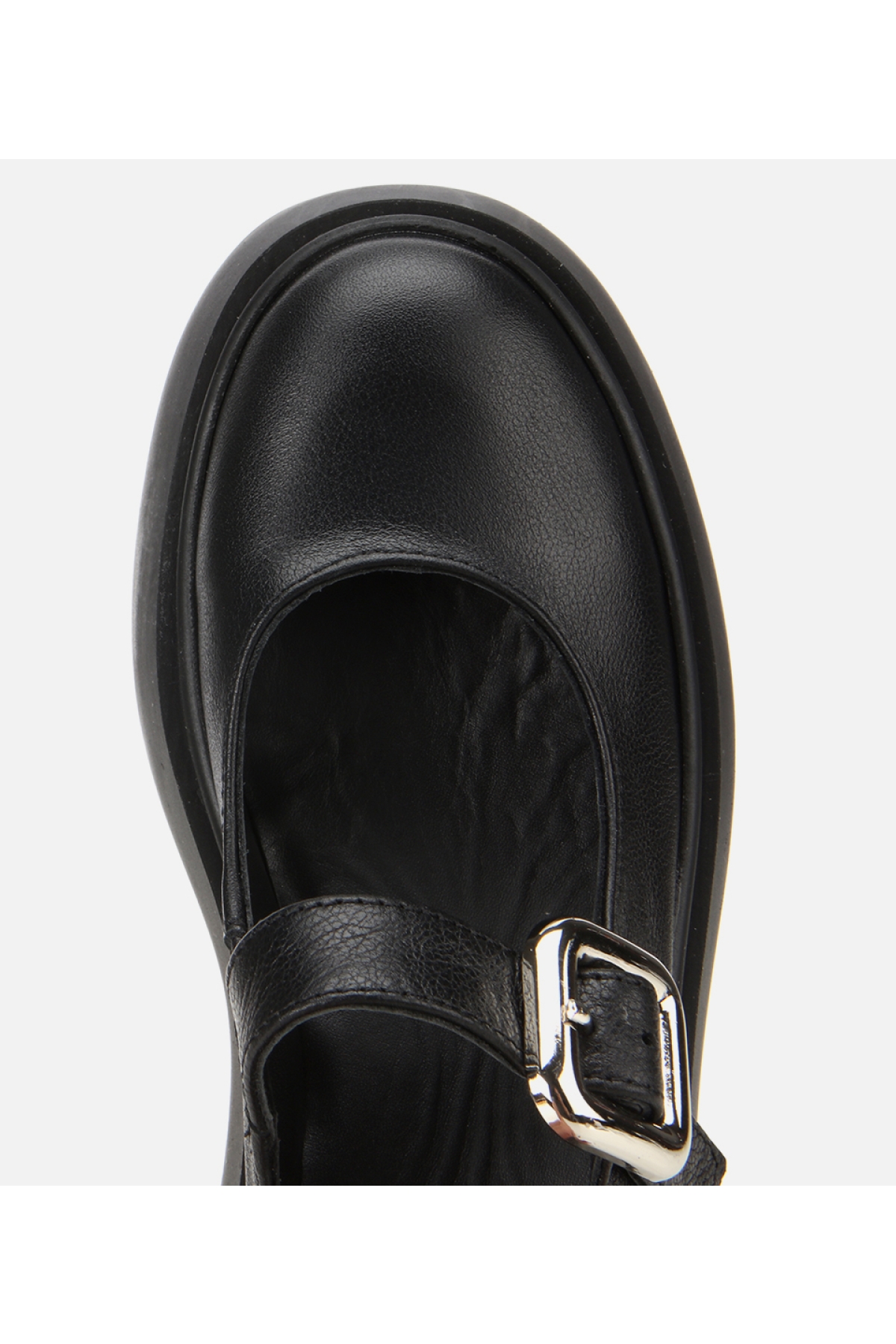 Kadın Deri Siyah Dolgu Topuklu Tokalı Babet - Görsel 5