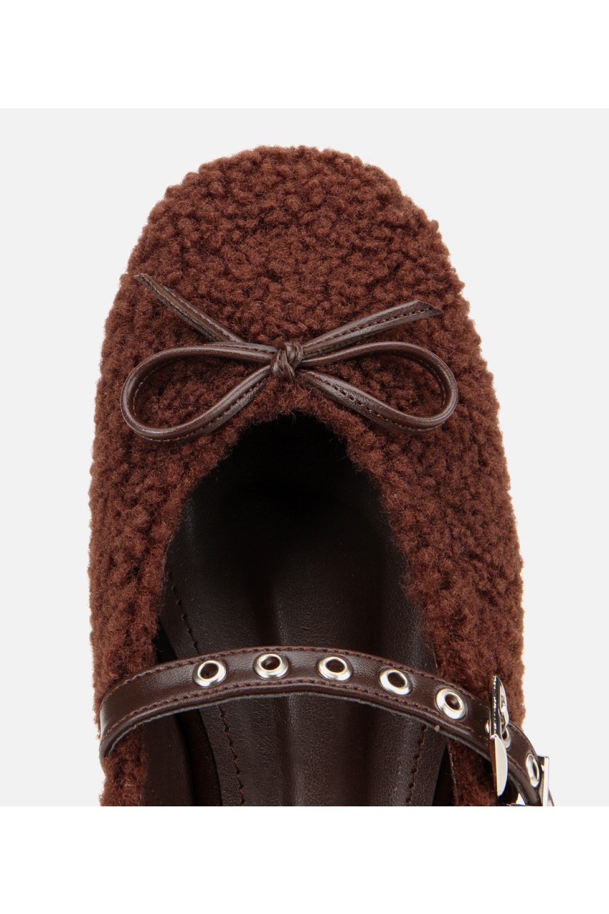 Kadın Kahverengi Peluş Kürklü Zımbalı Babet - Görsel 5