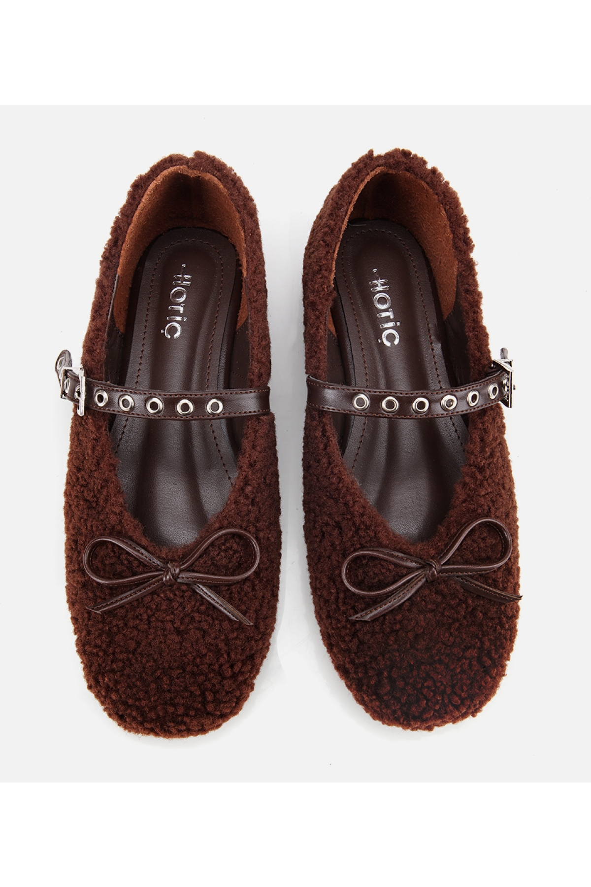 Kadın Kahverengi Peluş Kürklü Zımbalı Babet - Görsel 6