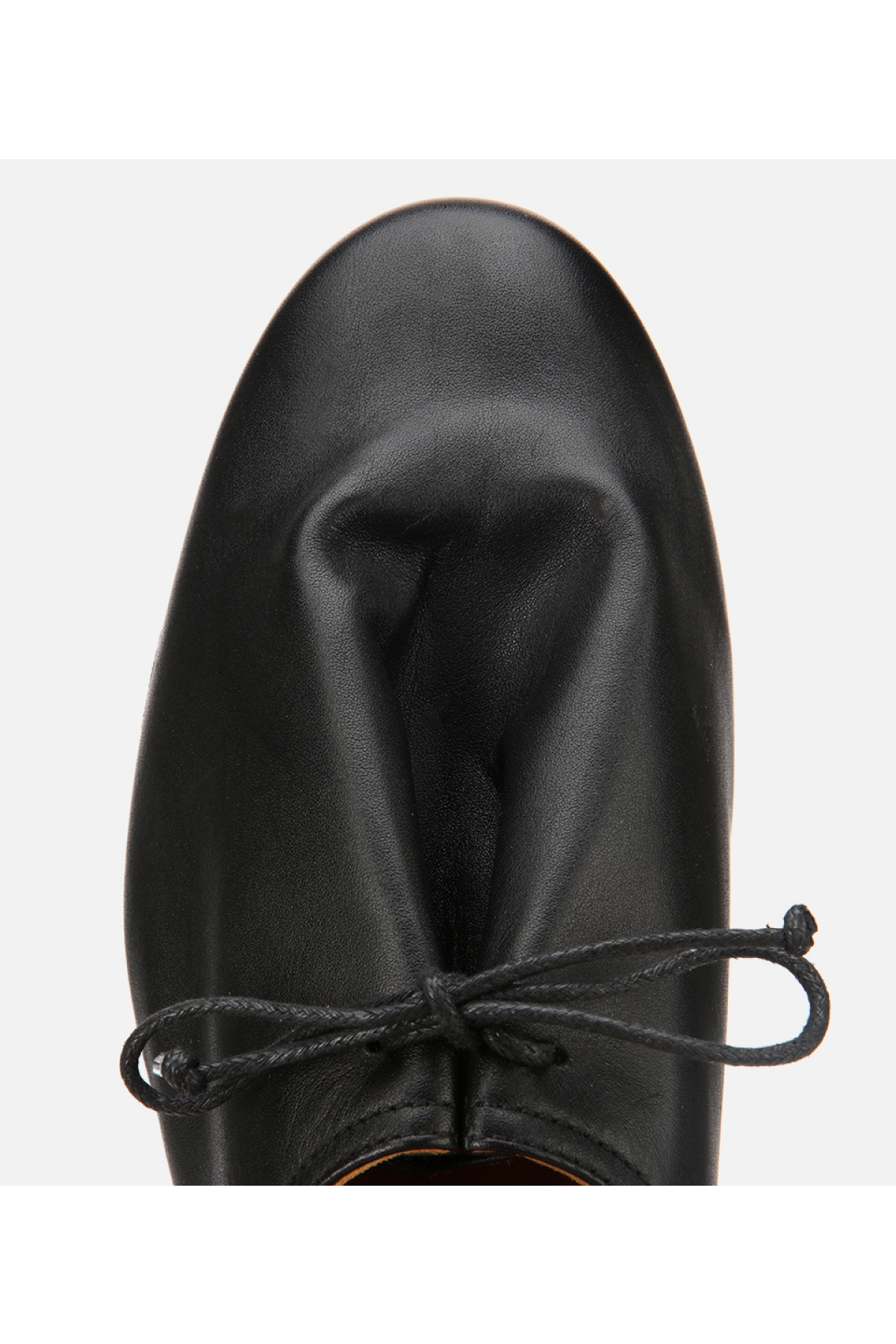 Kadın Deri Siyah Yumuşak Bağcıklı Babet - Görsel 5