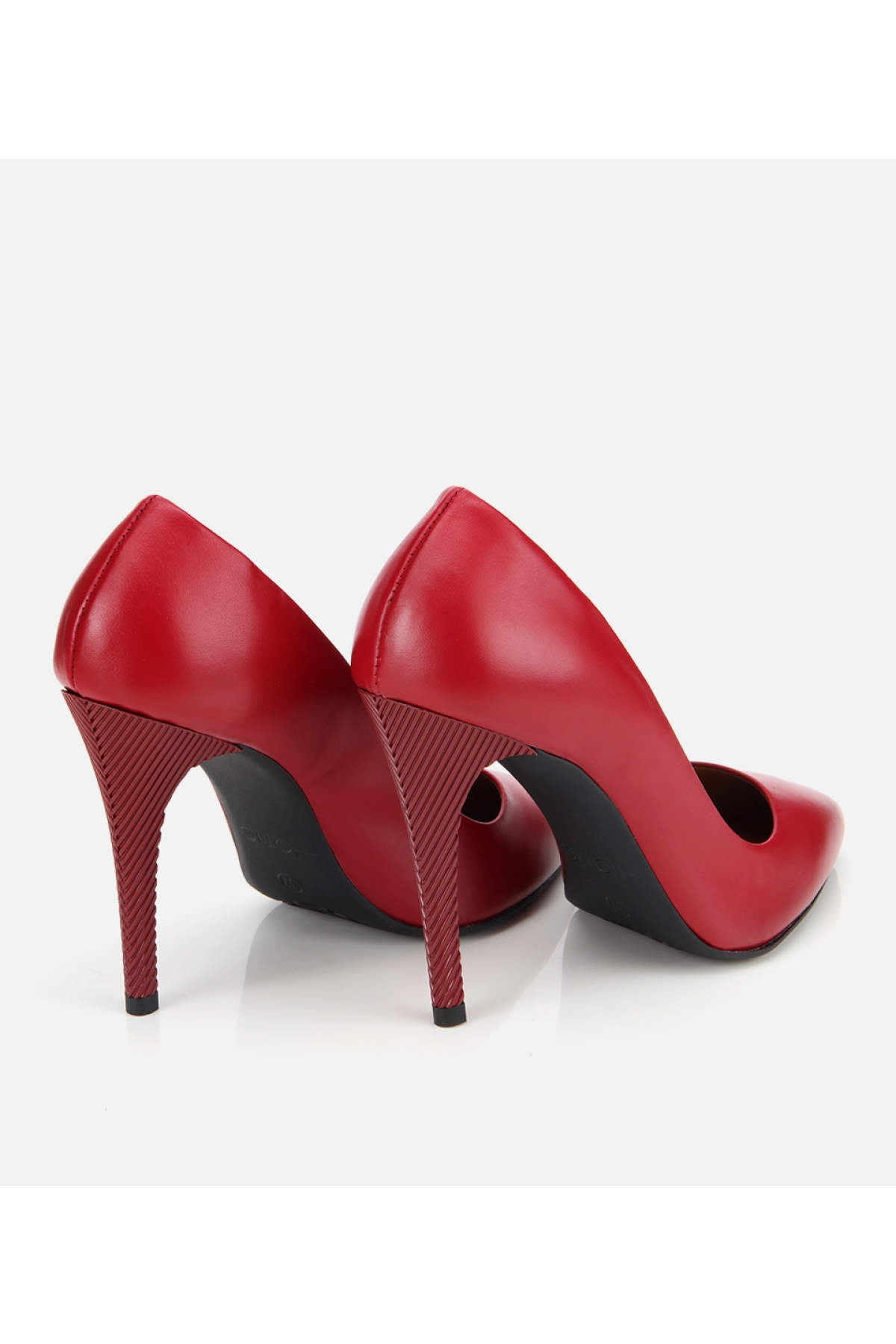Kadın Deri Kırmızı Yüksek Topuklu Stiletto - Görsel 4