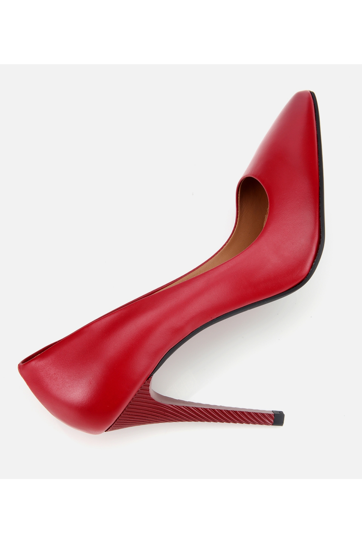 Kadın Deri Kırmızı Yüksek Topuklu Stiletto - Görsel 6