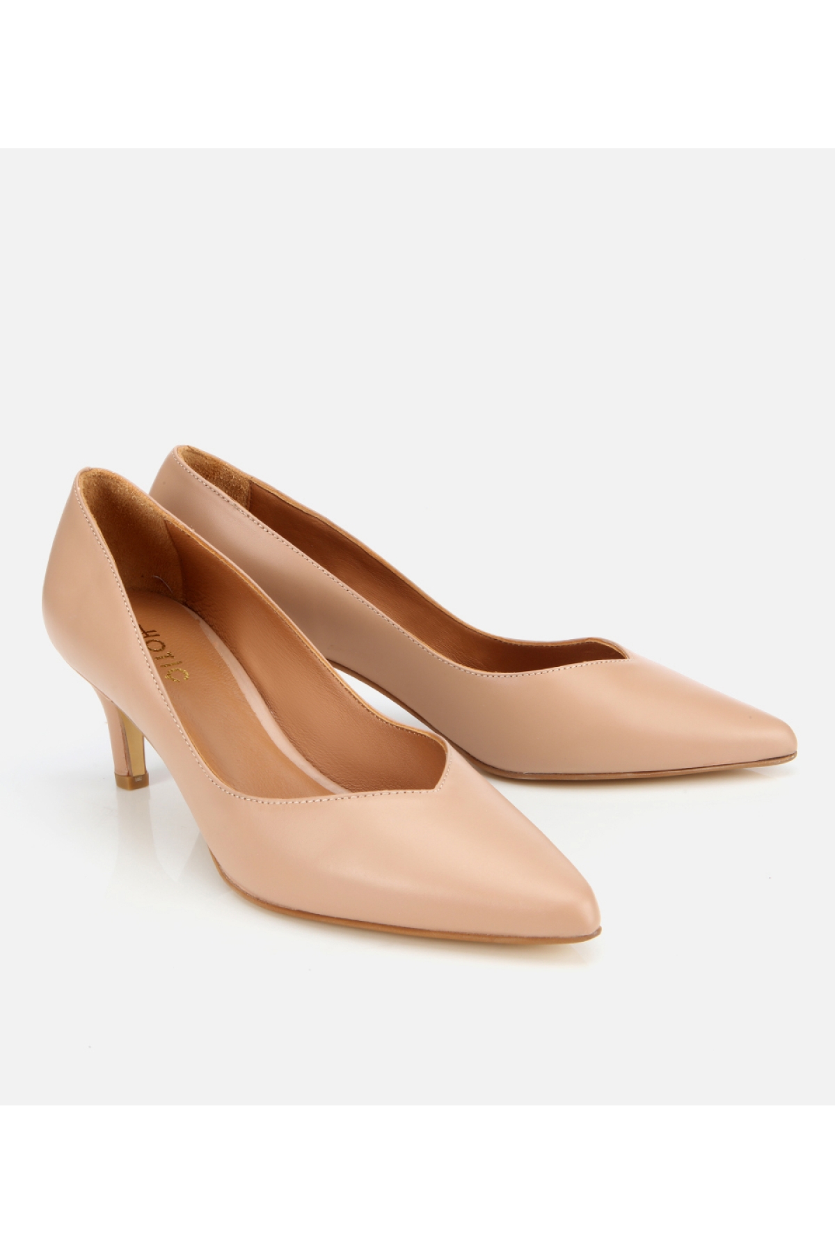 Kadın Deri Bej İnce Topuklu Stiletto - Görsel 2