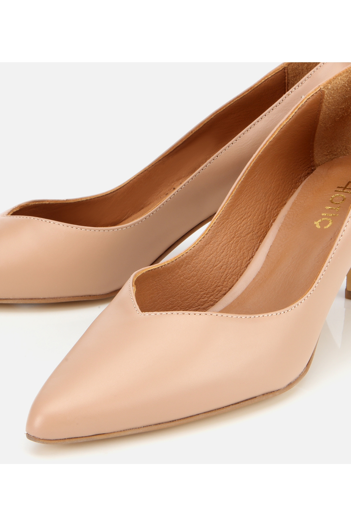 Kadın Deri Bej İnce Topuklu Stiletto - Görsel 3