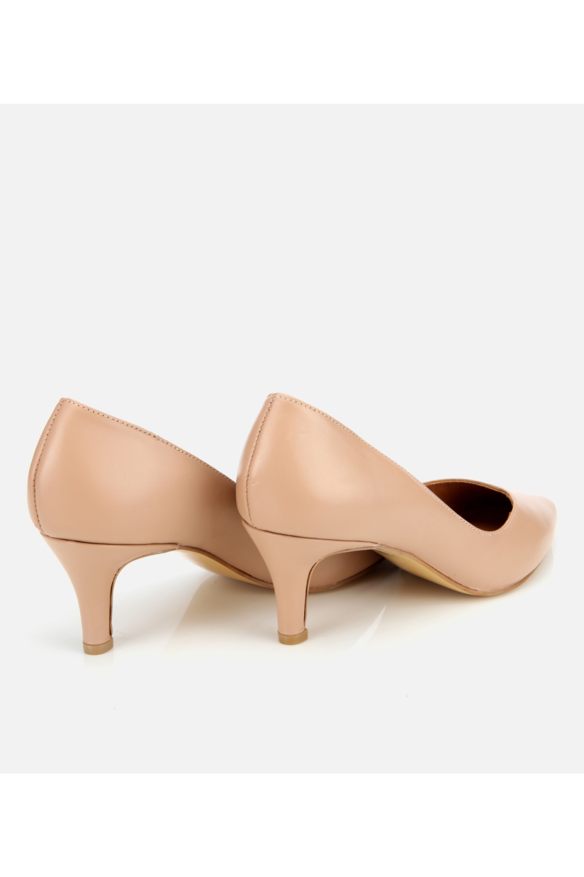Kadın Deri Bej İnce Topuklu Stiletto - Görsel 4
