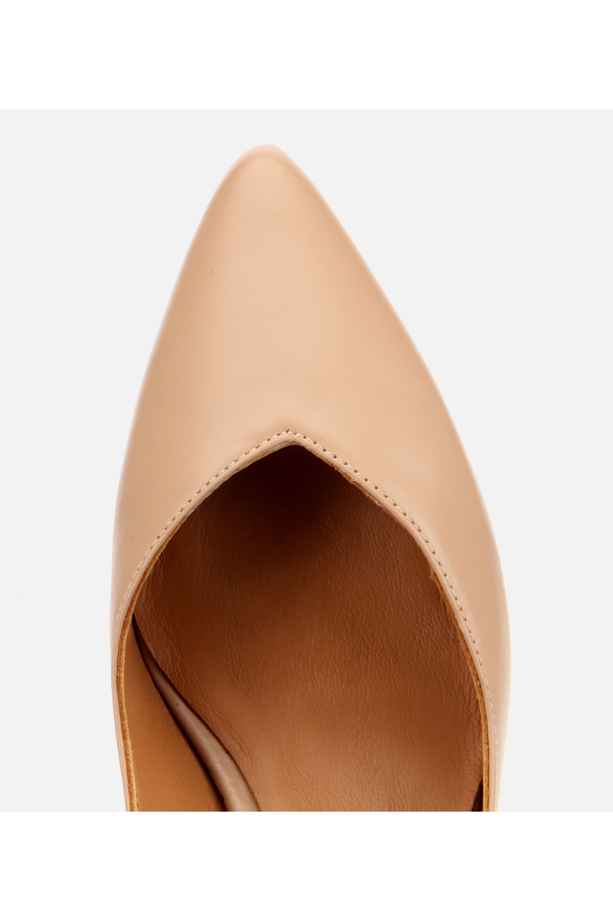 Kadın Deri Bej İnce Topuklu Stiletto - Görsel 5