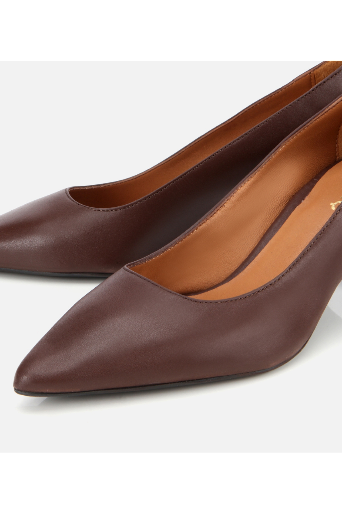 Kadın Deri Kahverengi Esnek Tabanlı İnce Topuklu Stiletto - Görsel 3