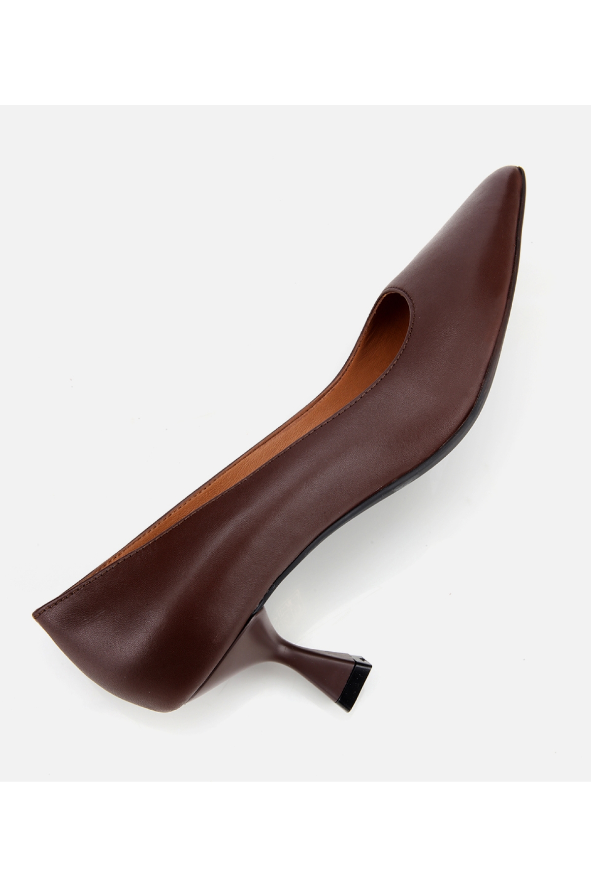 Kadın Deri Kahverengi Esnek Tabanlı İnce Topuklu Stiletto - Görsel 6