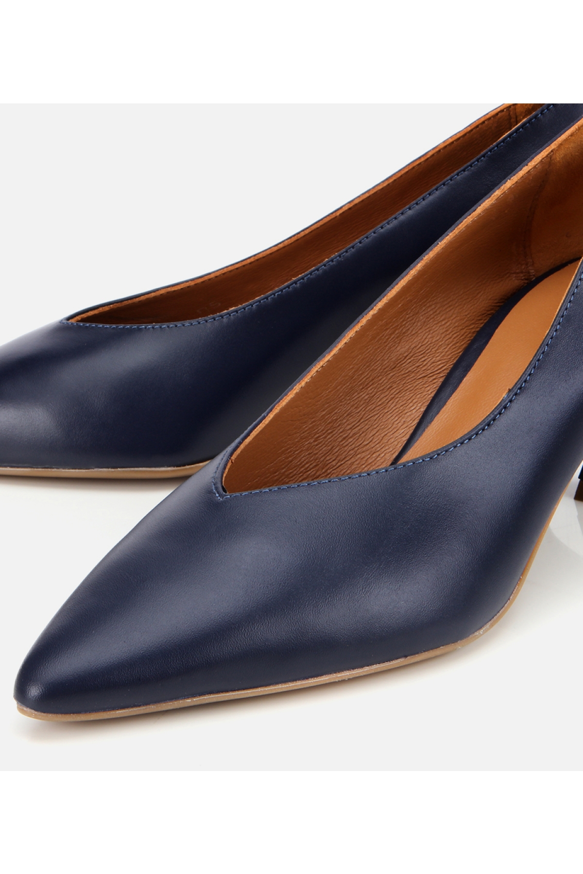 Kadın Deri Lacivert İnce Topuklu Stiletto - Görsel 3