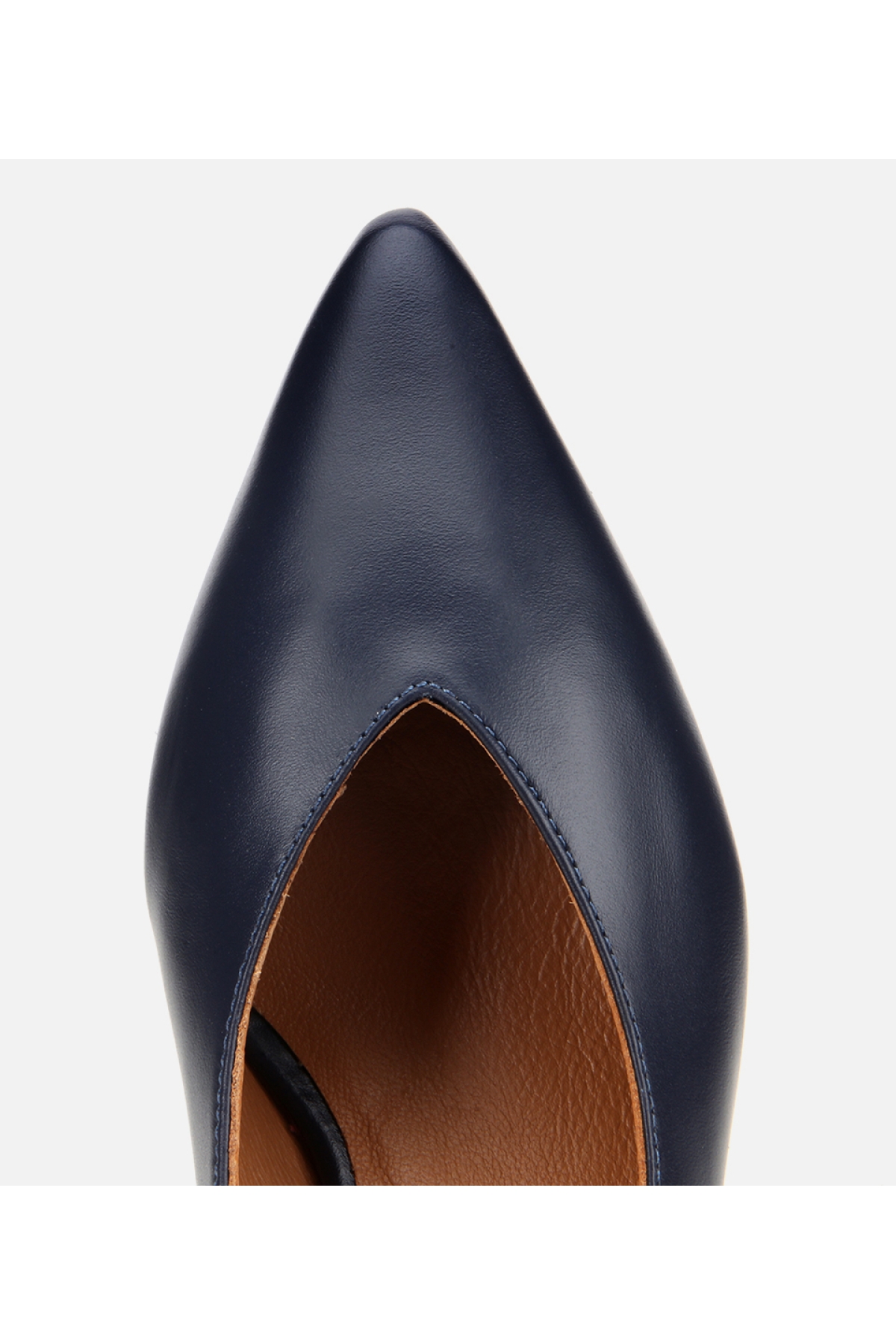 Kadın Deri Lacivert İnce Topuklu Stiletto - Görsel 5
