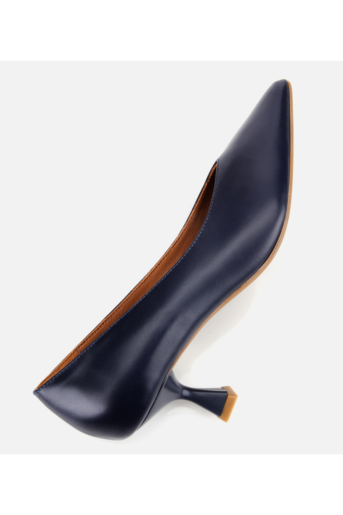 Kadın Deri Lacivert İnce Topuklu Stiletto - Görsel 6