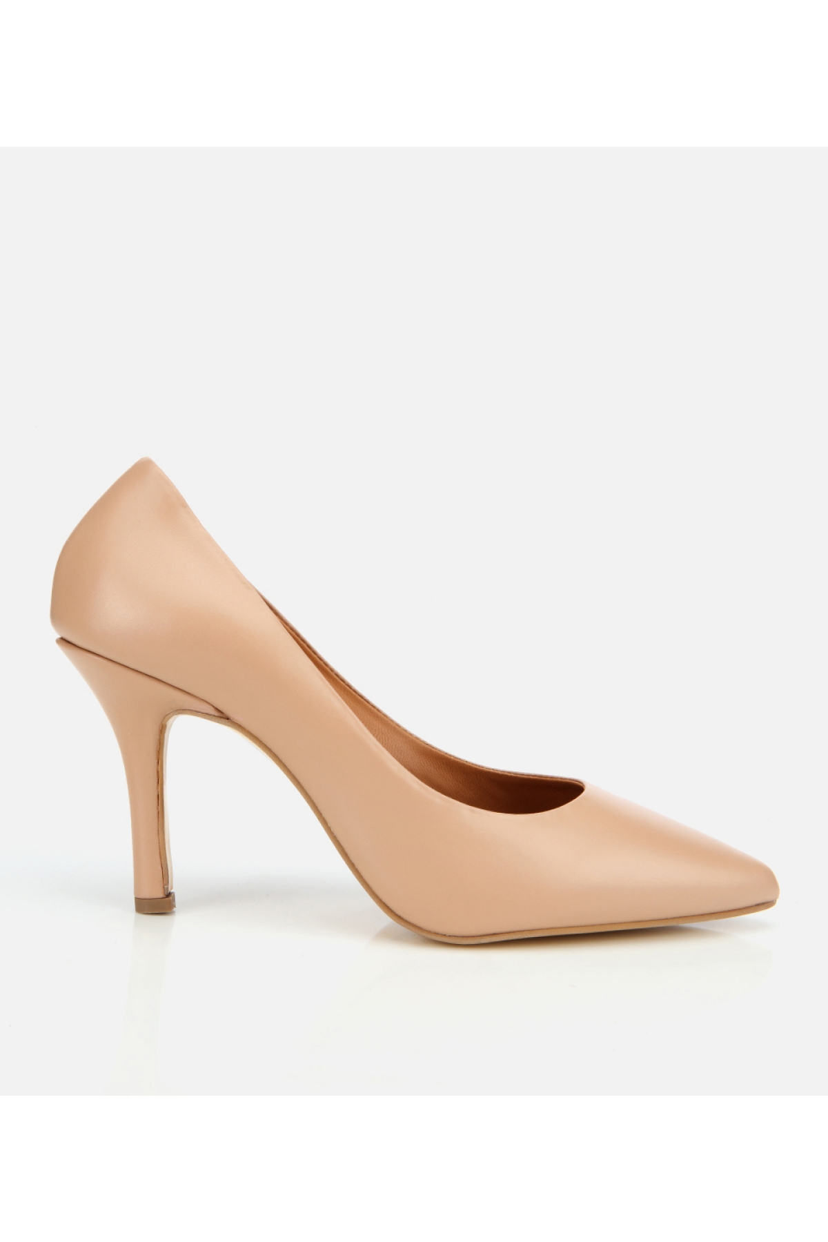 Kadın Deri Bej Yüksek Topuklu Stiletto