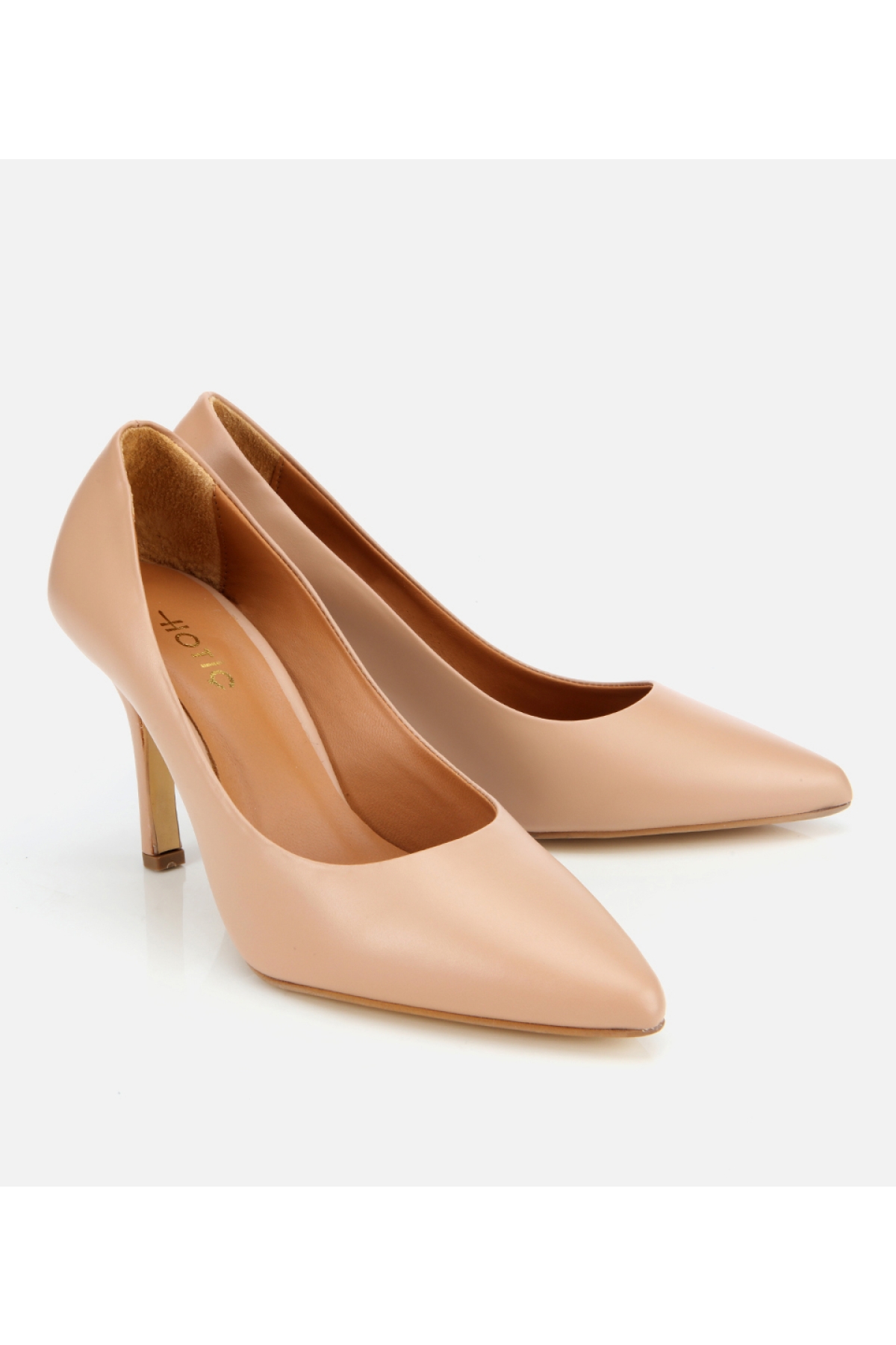 Kadın Deri Bej Yüksek Topuklu Stiletto - Görsel 2