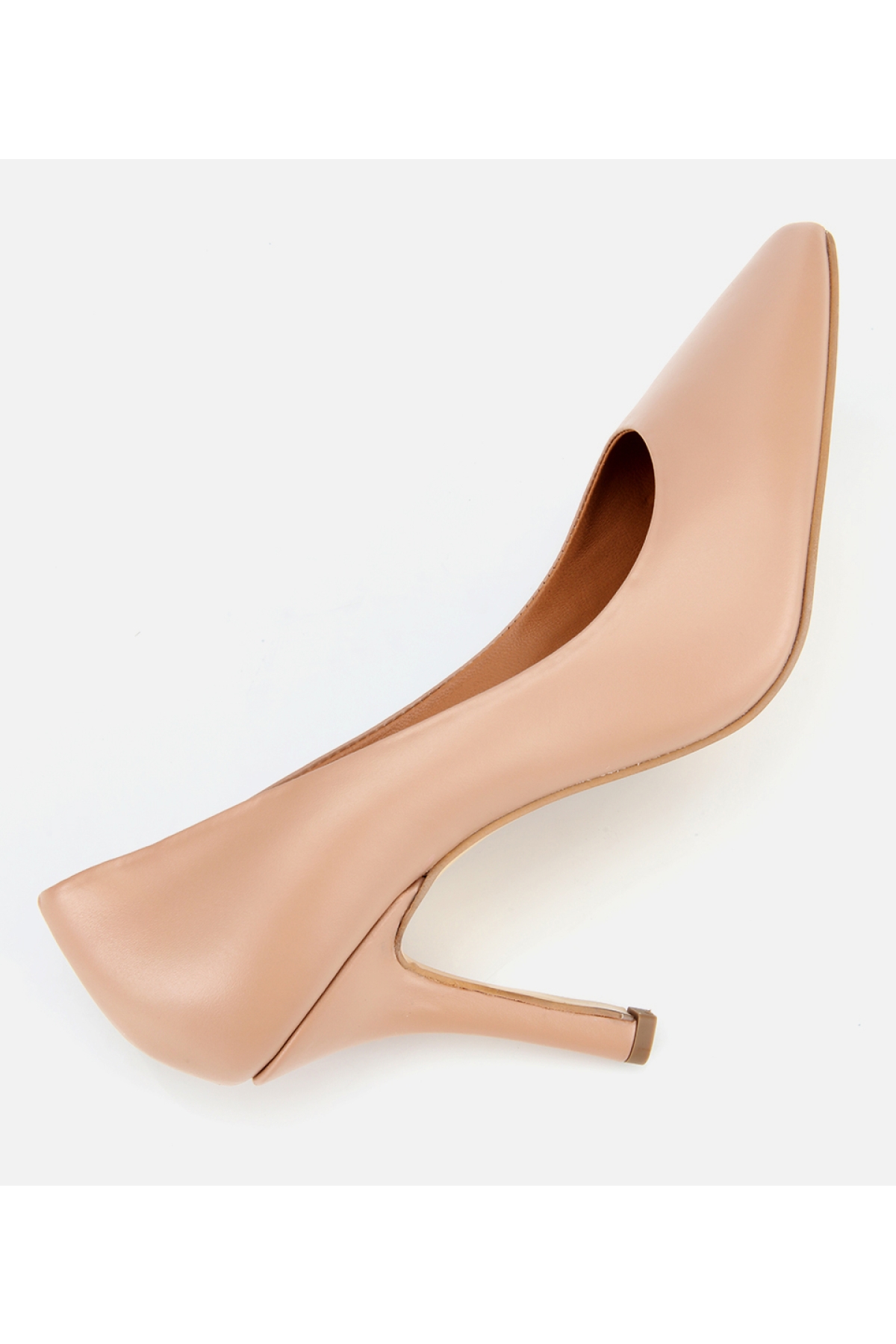 Kadın Deri Bej Yüksek Topuklu Stiletto - Görsel 6