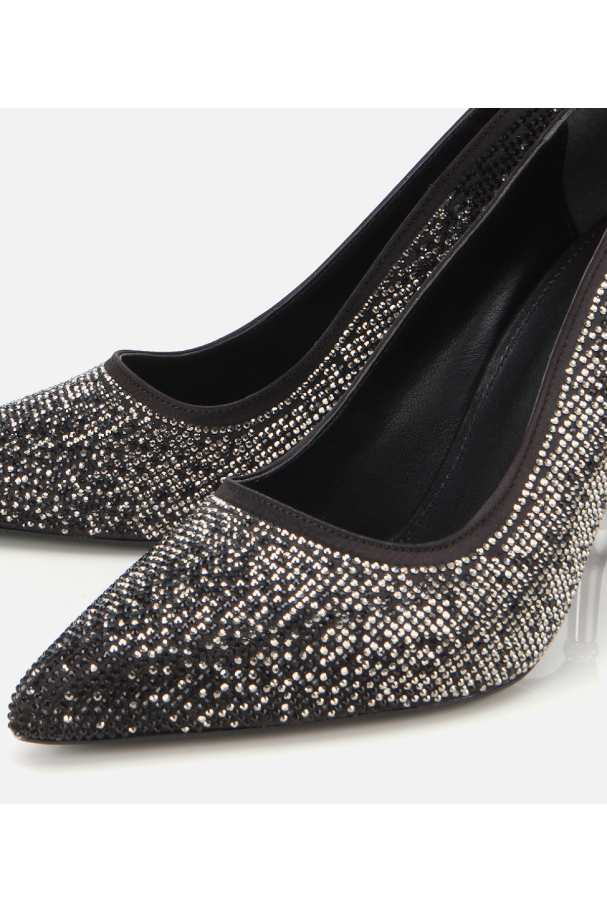 Kadın Siyah Taşlı İnce Topuklu Stiletto - Görsel 3