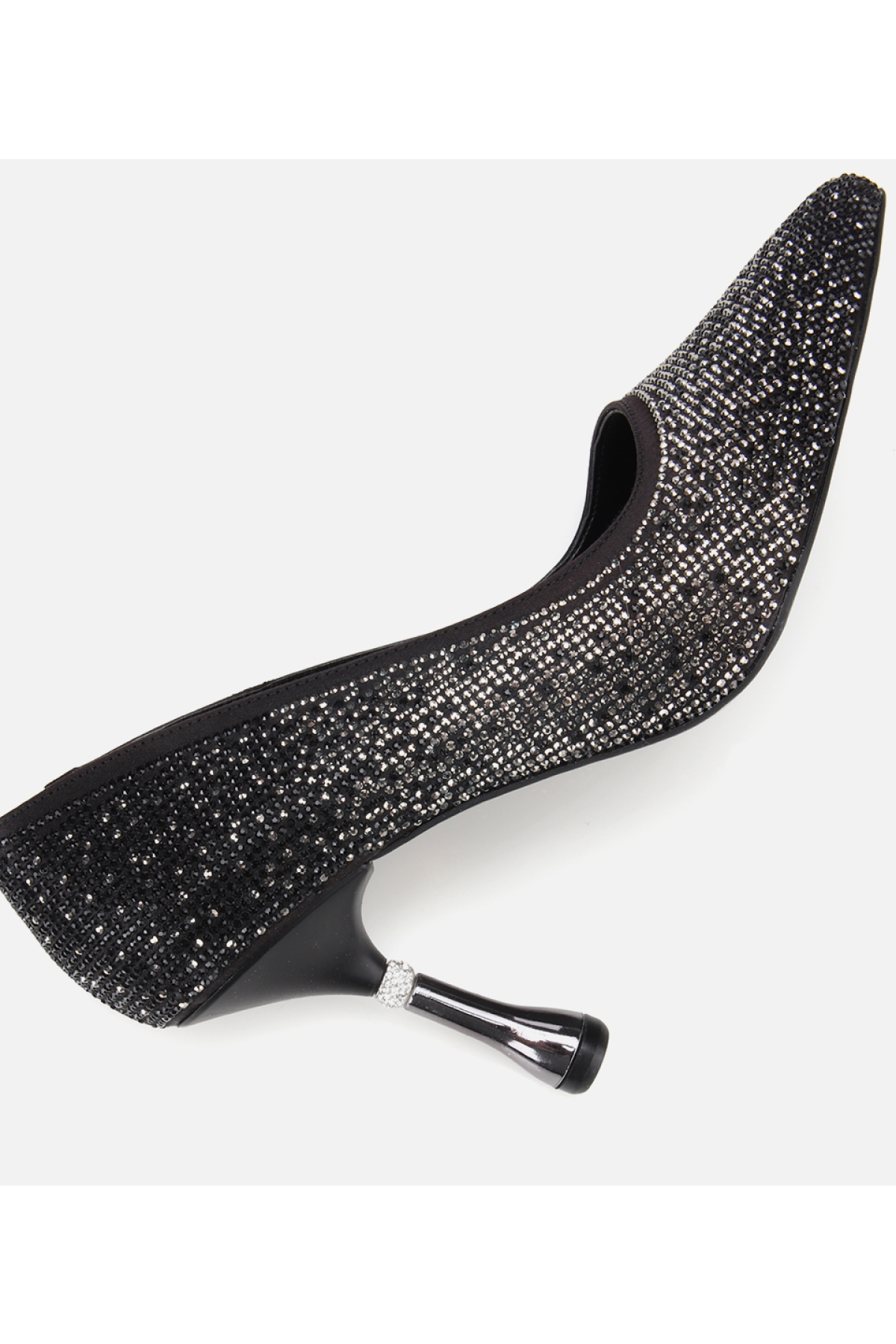 Kadın Siyah Taşlı İnce Topuklu Stiletto - Görsel 6