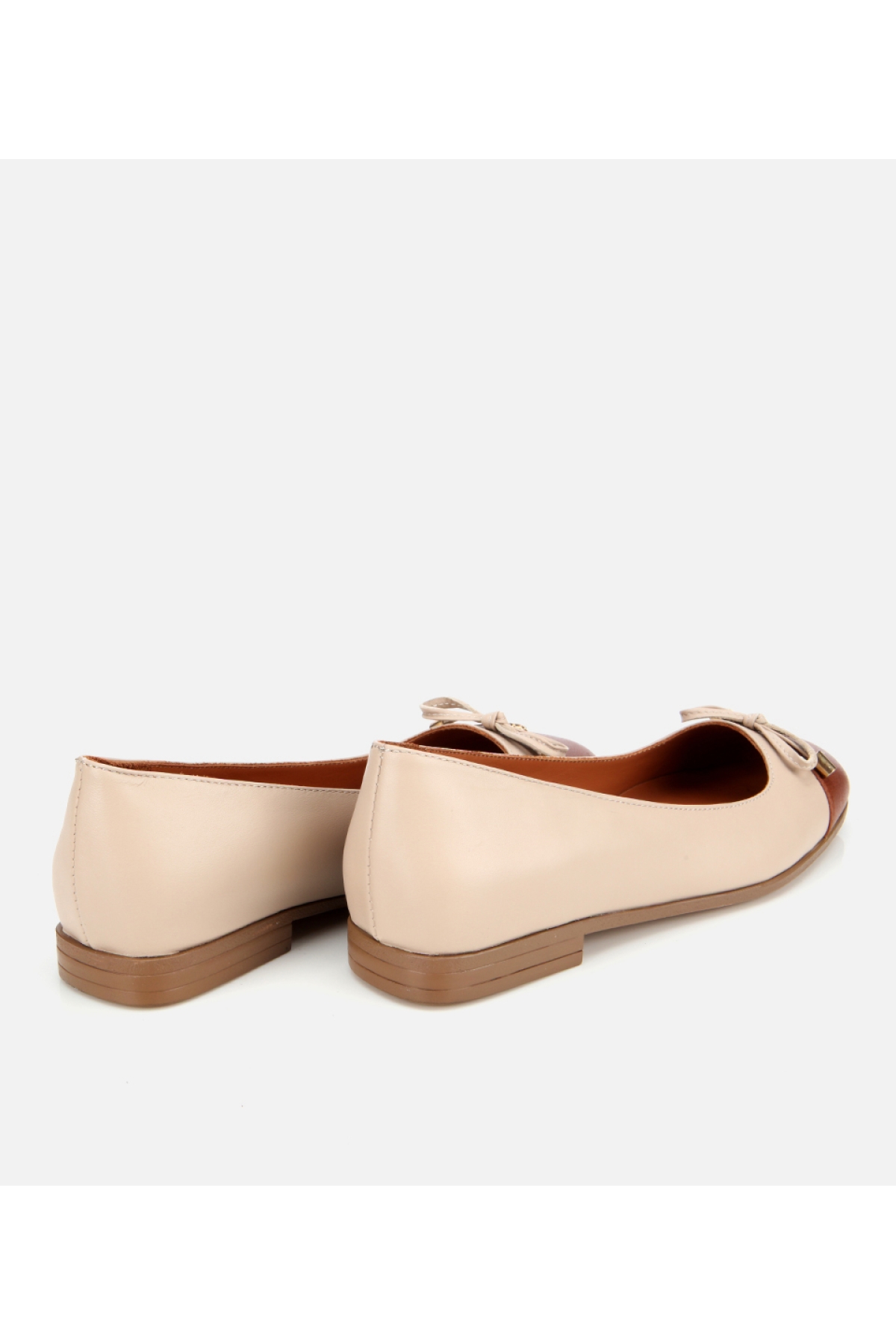 Kadın Deri Taba Fiyonk Detaylı Babet - Görsel 4