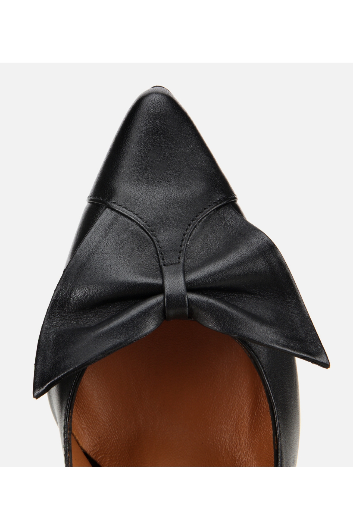 Kadın Deri Siyah Fiyonk Detaylı İnce Topuklu Stiletto - Görsel 5