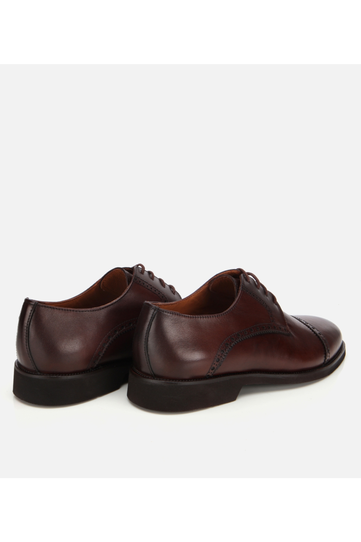Erkek Deri Kahvrengi İşlemeli Klasik Ayakkabı - Görsel 4