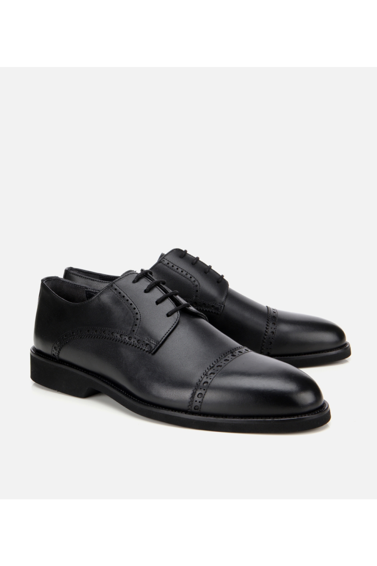 Erkek Deri Siyah İşlemeli Klasik Ayakkabı - Görsel 2