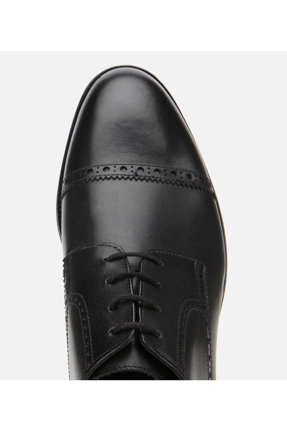 Erkek Deri Siyah İşlemeli Klasik Ayakkabı - Görsel 3
