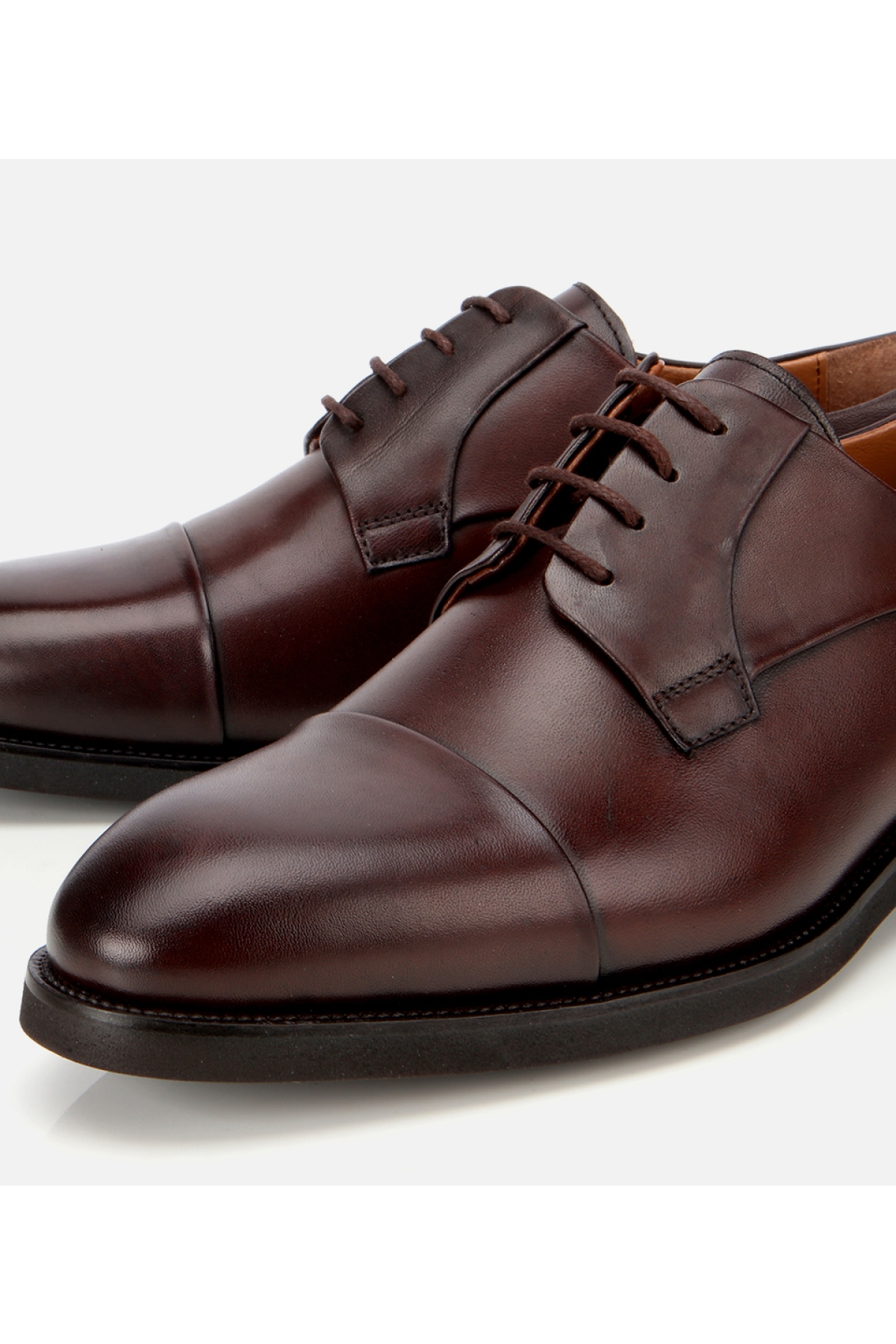 Erkek Deri Kahverengi Bağcıklı Klasik Ayakkabı - Görsel 3