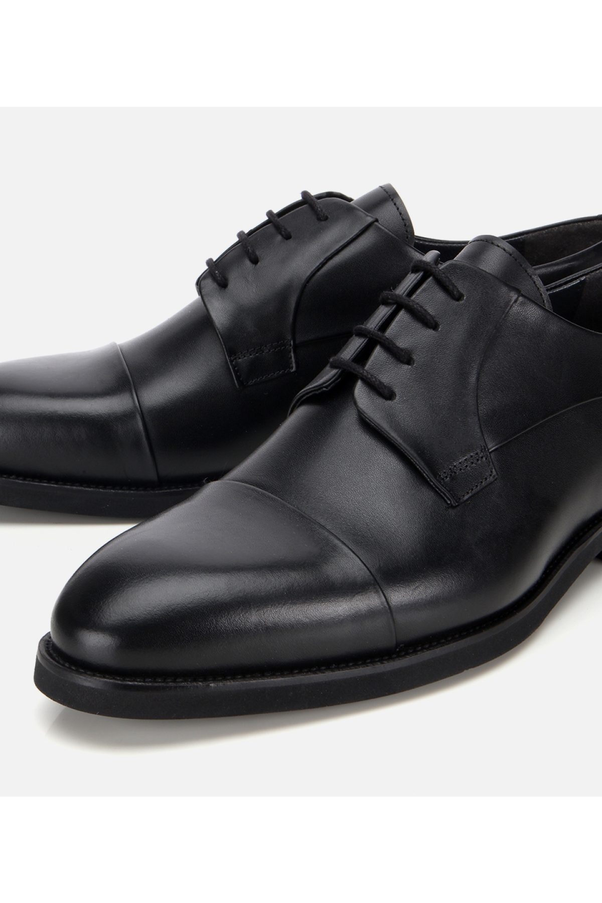 Erkek Deri Siyah Bağcıklı Klasik Ayakkabı - Görsel 3