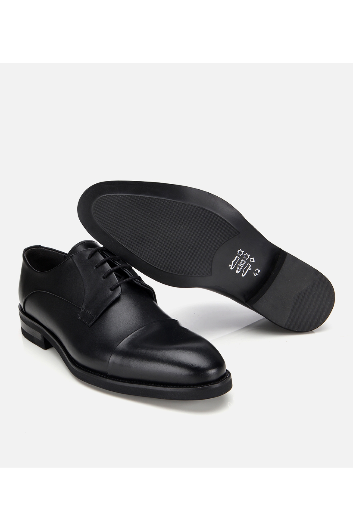 Erkek Deri Siyah Bağcıklı Klasik Ayakkabı - Görsel 6