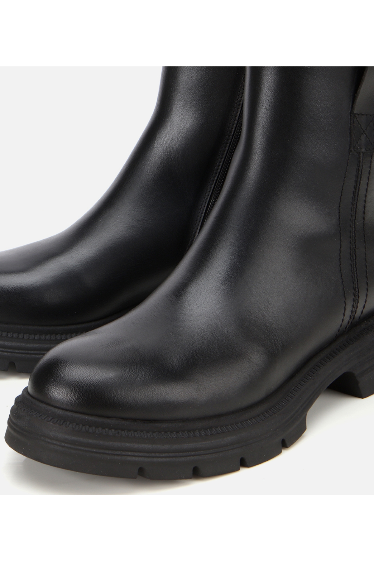 Kadın Deri Siyah Yumuşak Dokulu Bilekte Düz Bot - Görsel 3