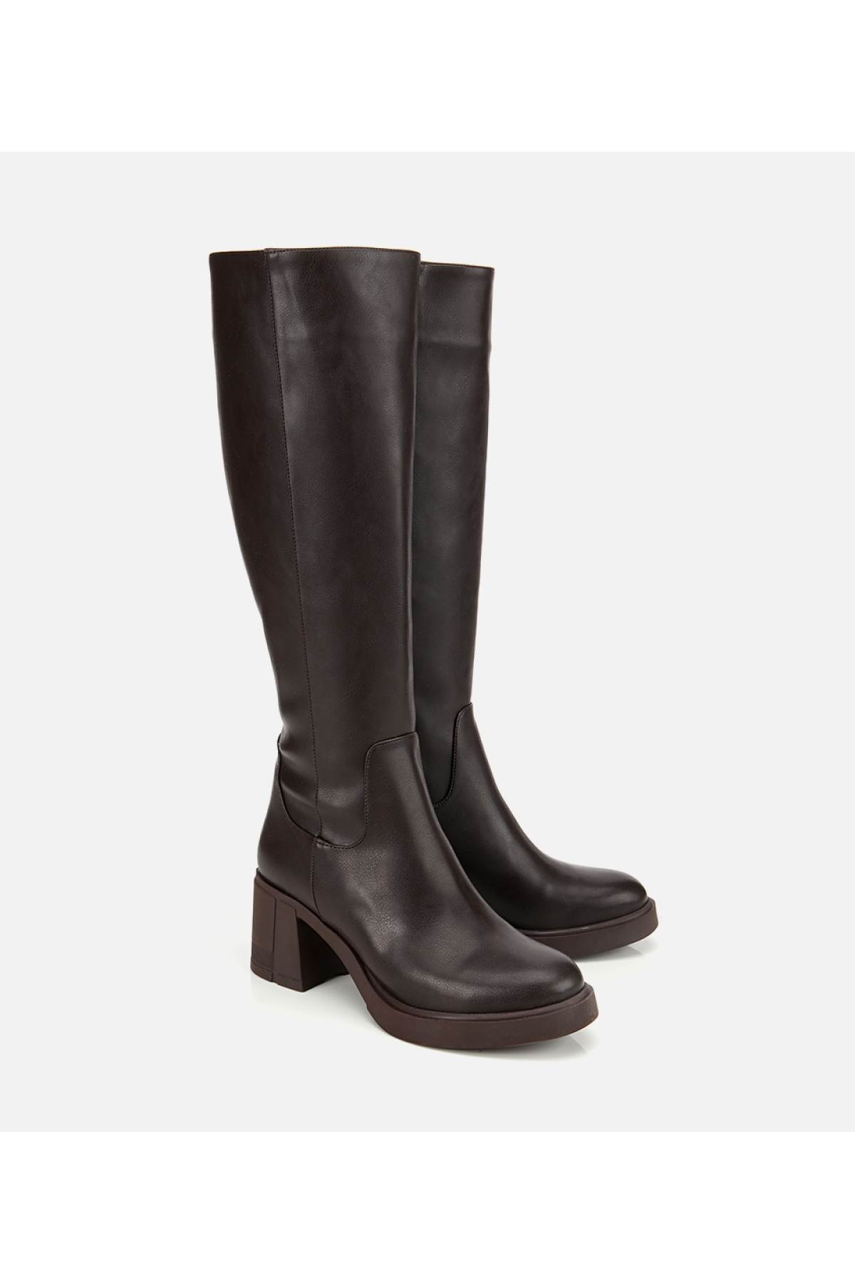 Kadın Kahverengi Yüksek Topuklu Çizme - Görsel 2
