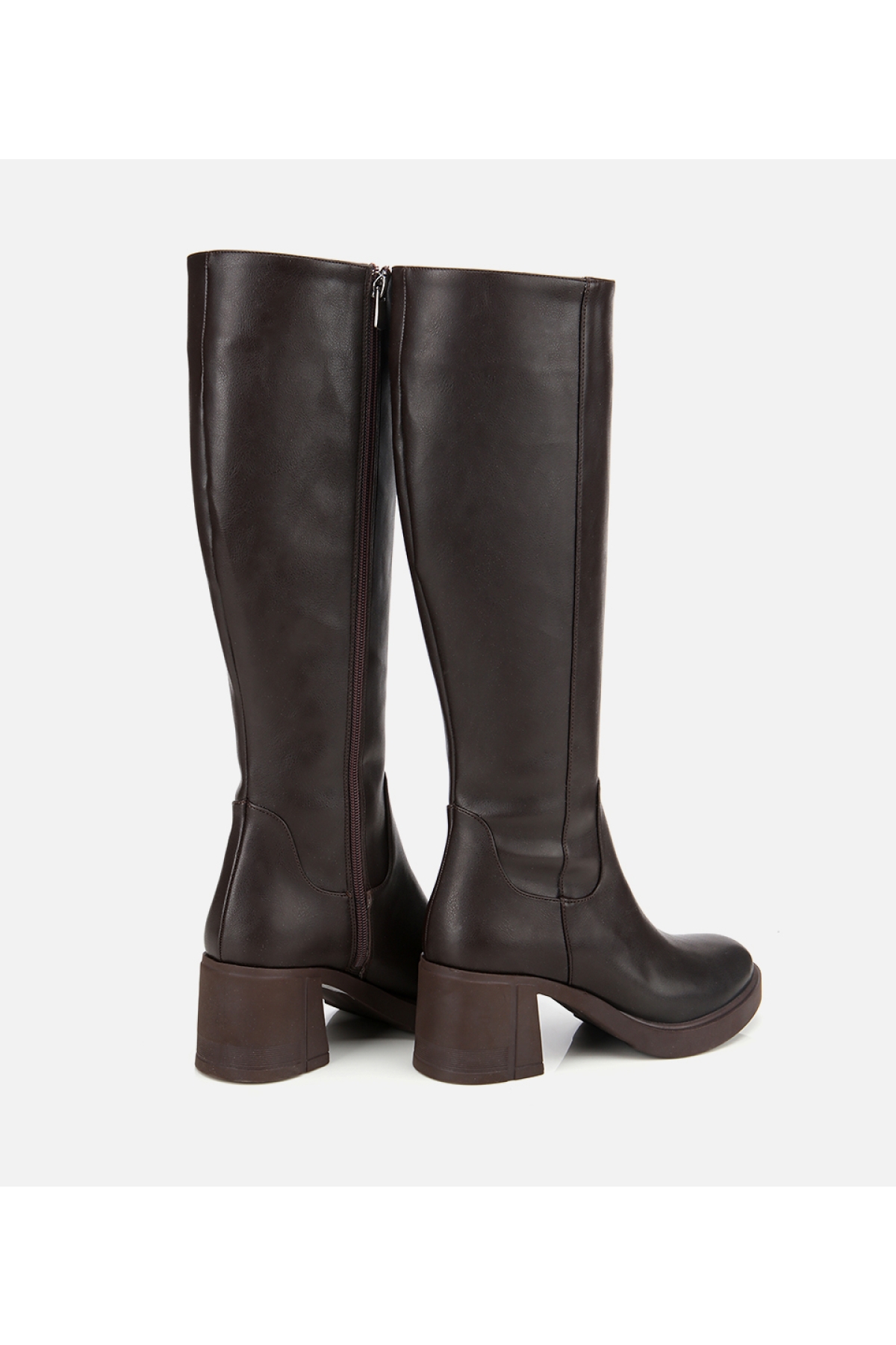 Kadın Kahverengi Yüksek Topuklu Çizme - Görsel 4