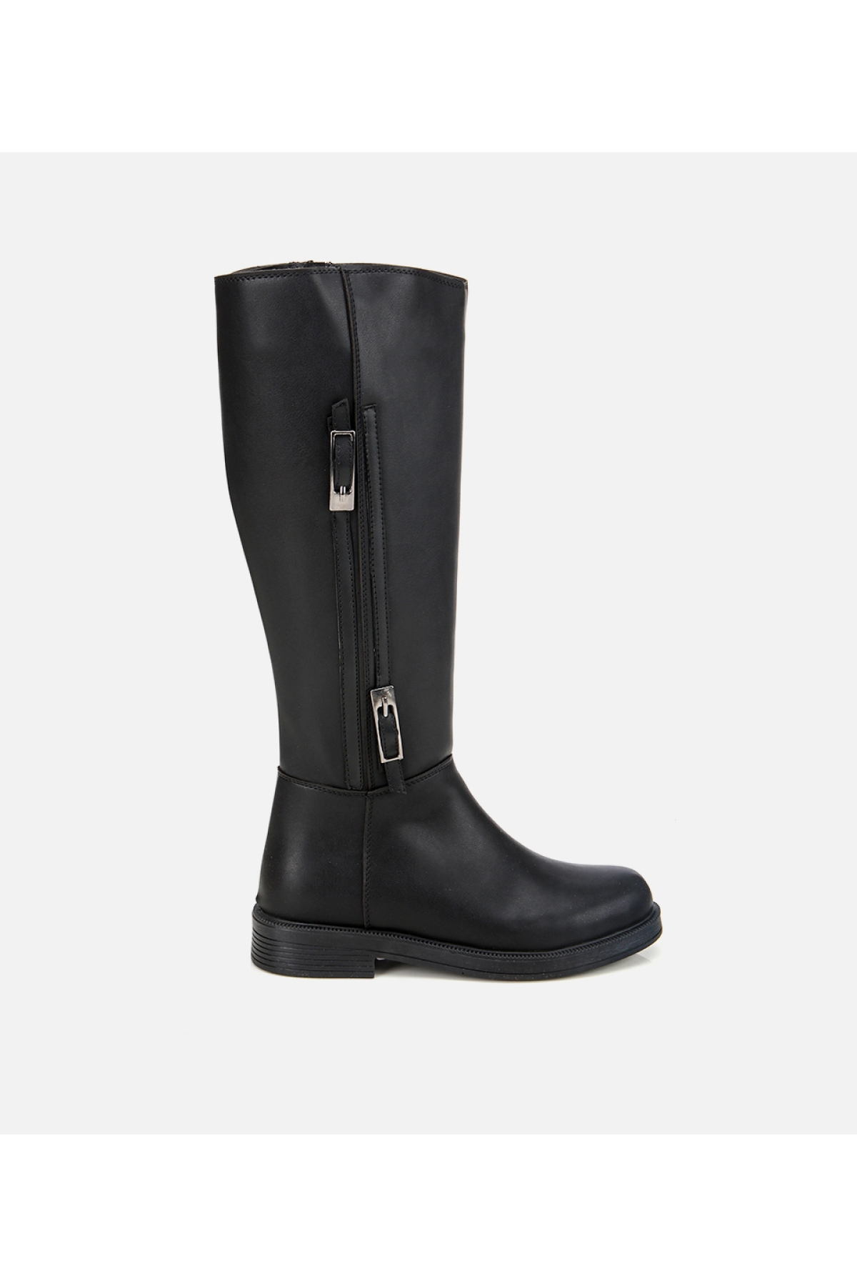 Kadın Siyah Tokalı Düz Çizme