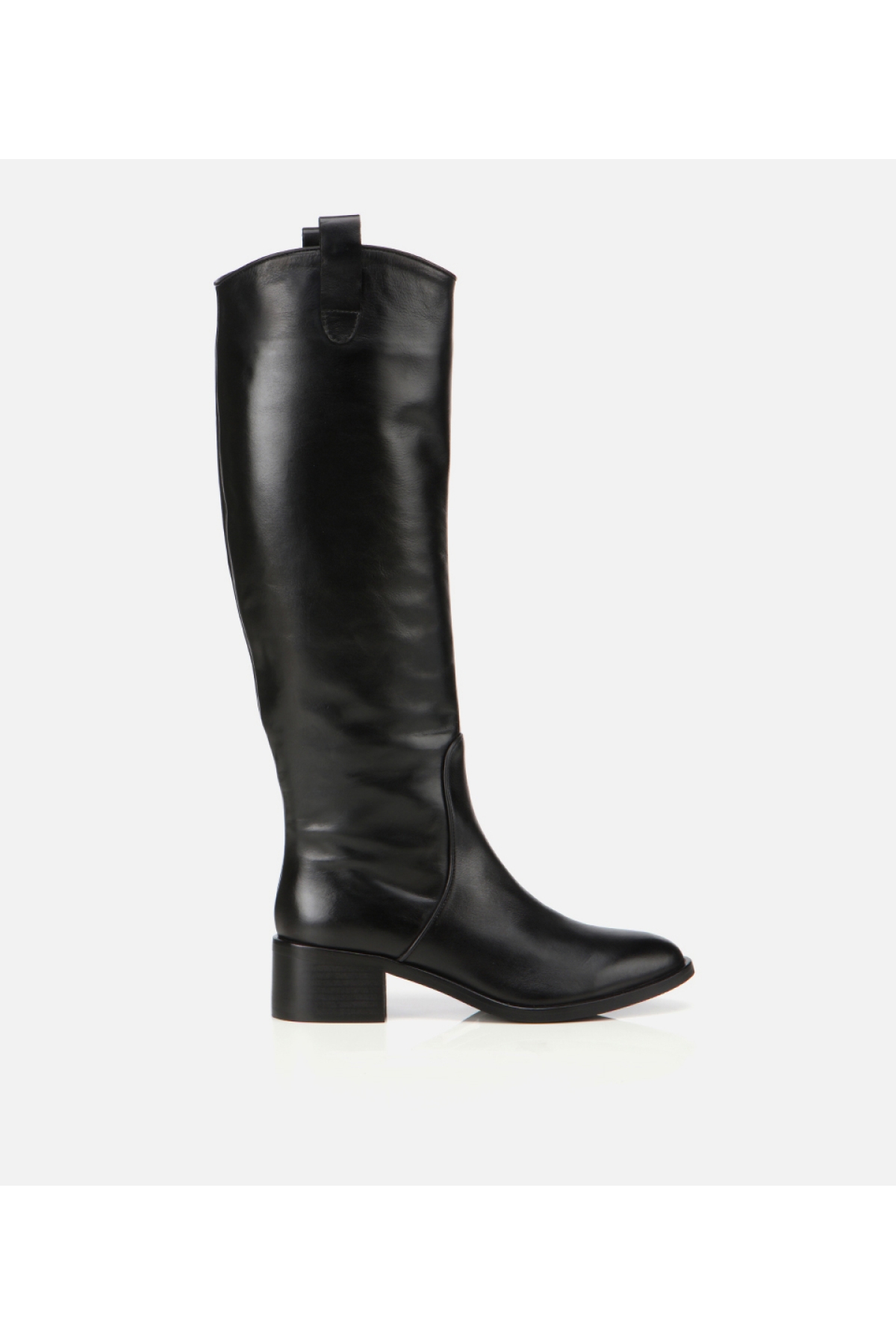 Hotiç Kadın Deri Siyah Binici Uzun Düz Çizme model görseli