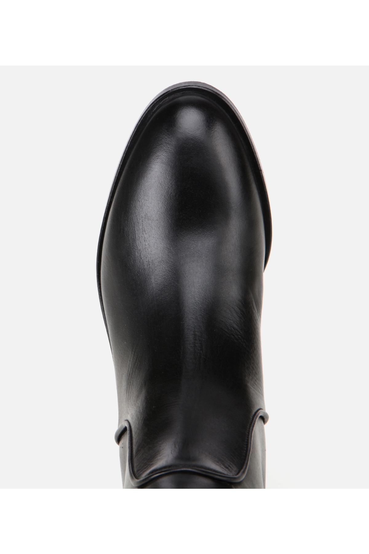 Kadın Deri Siyah Binici Uzun Düz Çizme - Görsel 6
