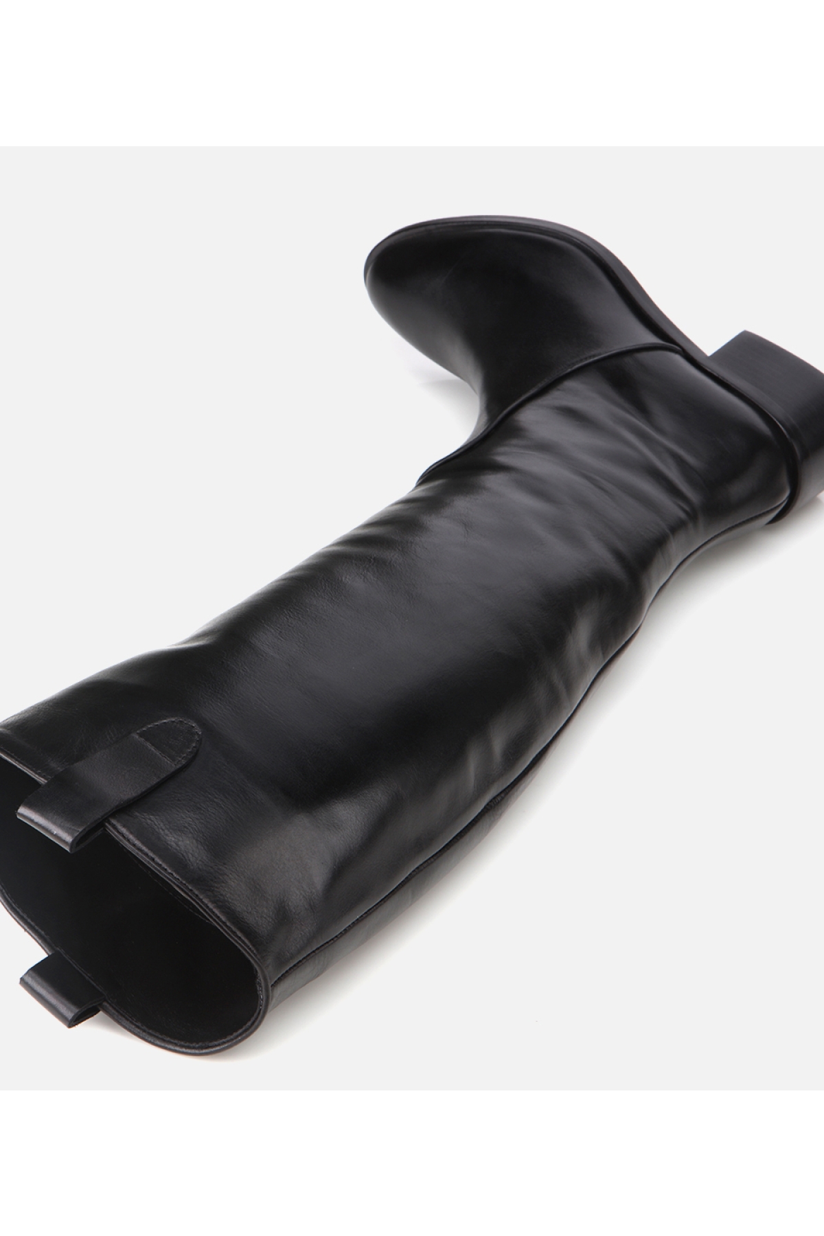 Kadın Deri Siyah Binici Uzun Düz Çizme - Görsel 7