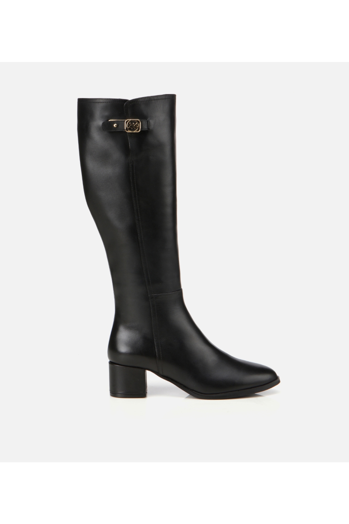 Hotiç Kadın Deri Siyah Tokalı Topuklu Çizme model görseli