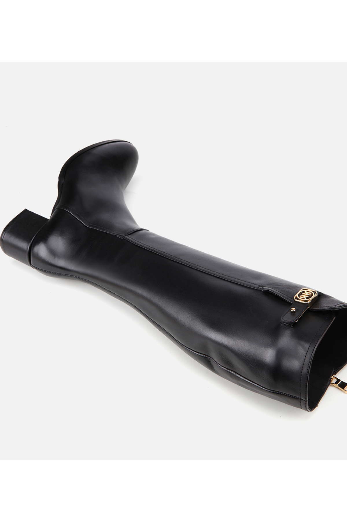 Kadın Deri Siyah Tokalı Topuklu Çizme - Görsel 7