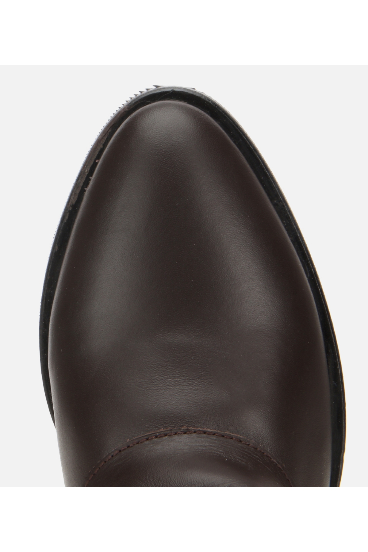 Kadın Deri Kahverengi Tokalı Kırışık Görünümlü Kovboy/Western Düz Bot - Görsel 5