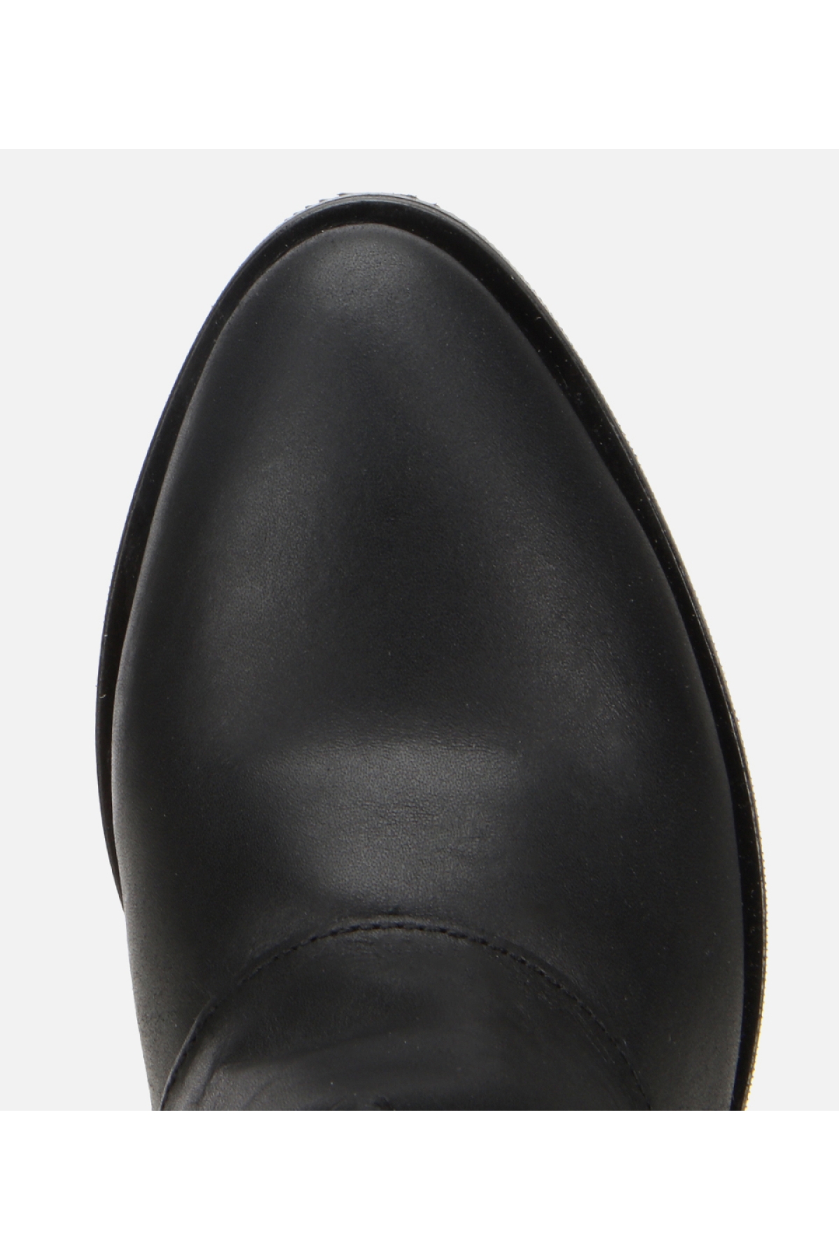 Kadın Deri Siyah Tokalı Kırışık Görünümlü Kovboy/Western Düz Bot - Görsel 5