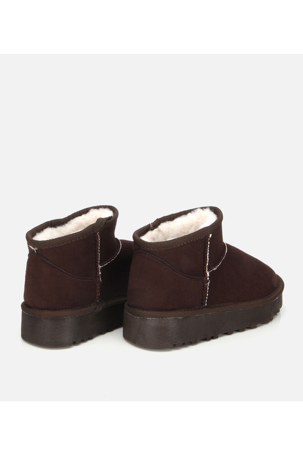Kadın Süet Kahverengi İçi Kürklü Bilekte Kalın Tabanlı Düz Bot - Görsel 4