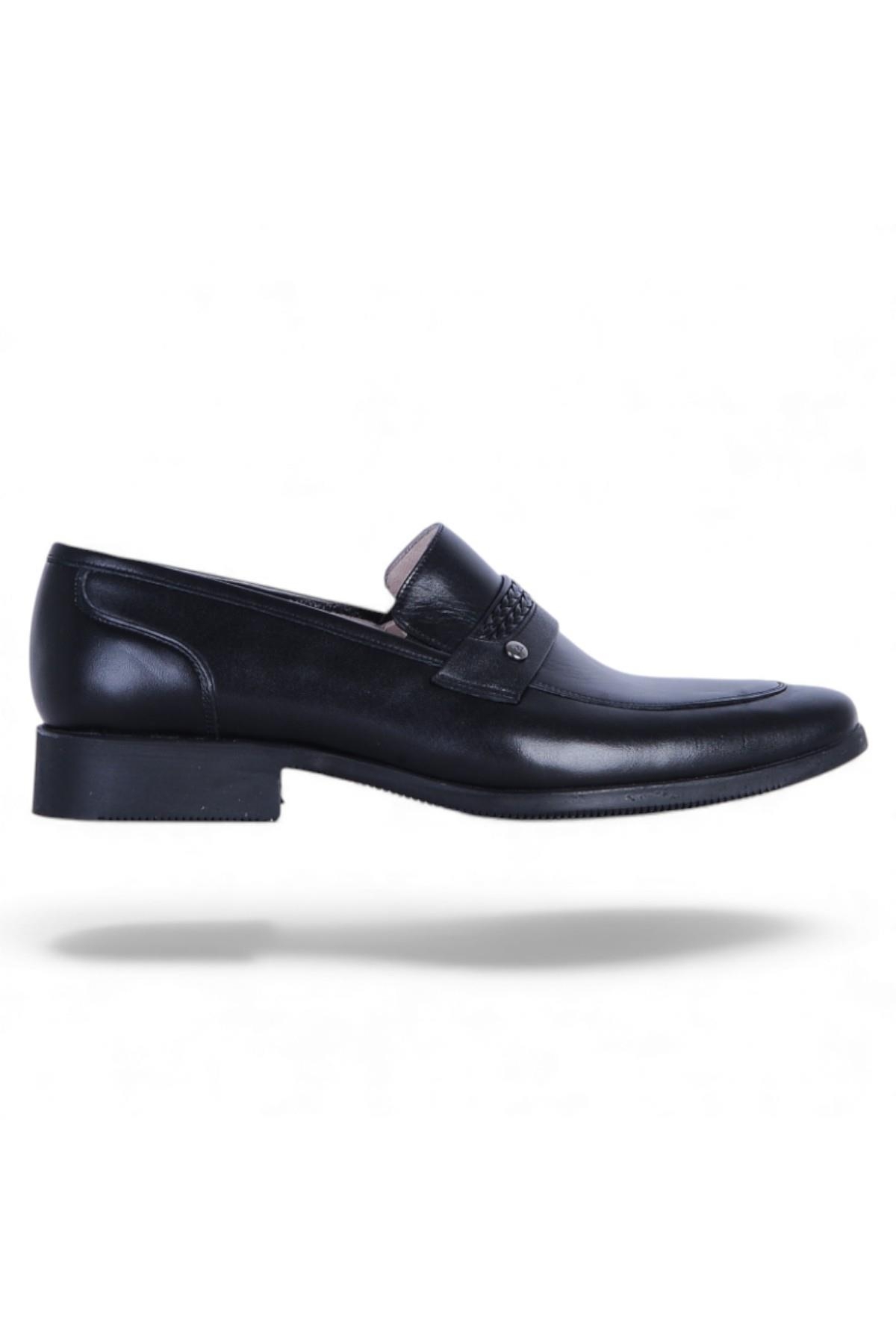 Tek Yıldız 1807 Siyah Kauçuk Erkek Deri Klasik Ayakkabı - Görsel 2