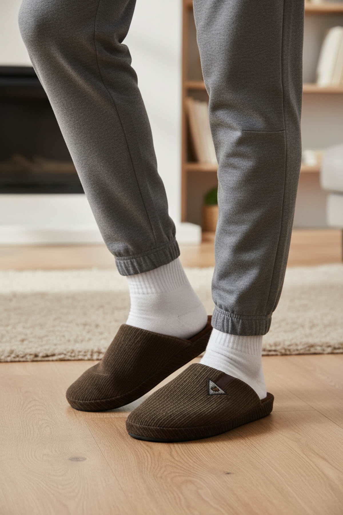 610028.M5PR Kahverengi Erkek Ev Terliği - Görsel 3