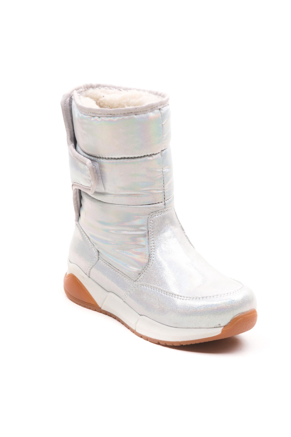 Kız Çocuk Gümüş Deri Ortopedik Destekli Çocuk Bot - Görsel 3