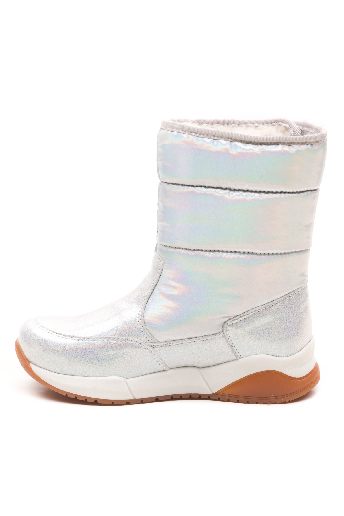 Kız Çocuk Gümüş Deri Ortopedik Destekli Çocuk Bot - Görsel 5