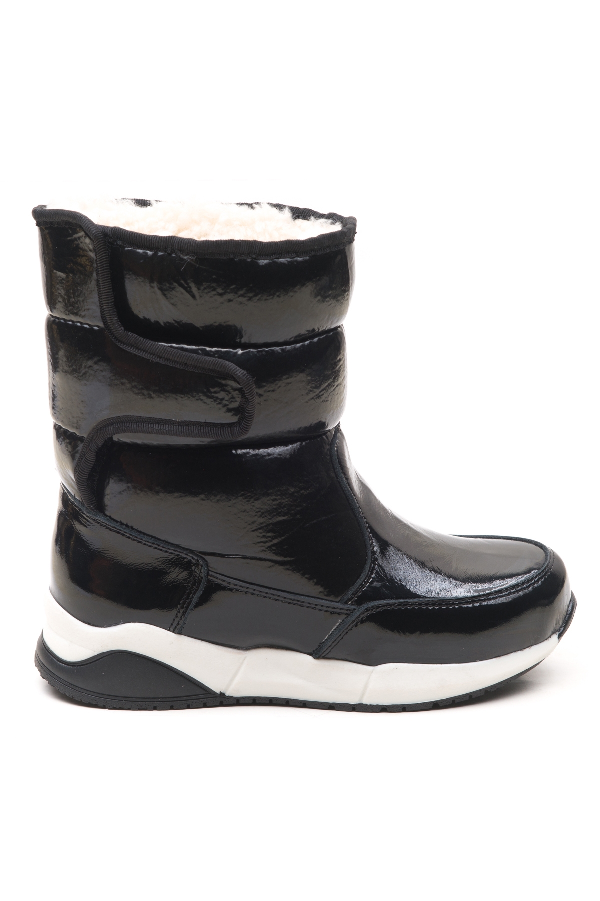 Kız Çocuk Rugan Siyah Deri Ortopedik Destekli Çocuk Bot - Görsel 2