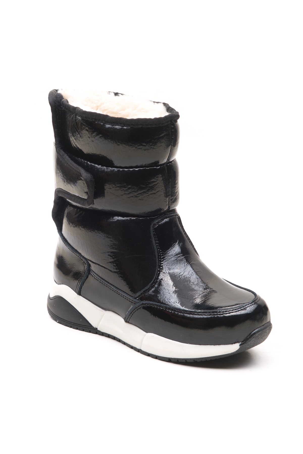 Kız Çocuk Rugan Siyah Deri Ortopedik Destekli Çocuk Bot - Görsel 3