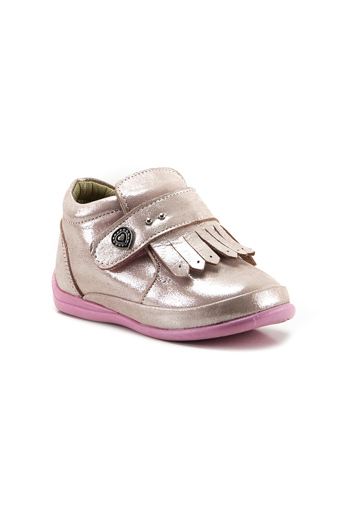 Kız Çocuk Pudra Simli Deri Ortopedik Destekli İlk Adım Bot - Görsel 3