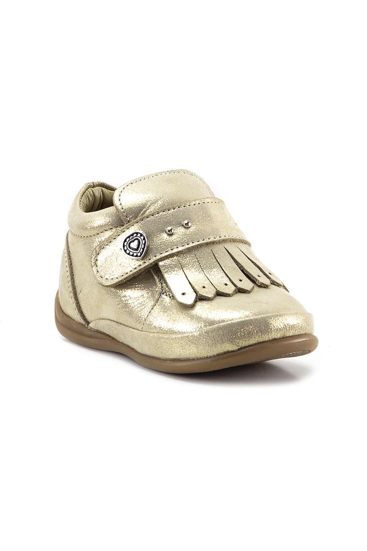 Kız Çocuk Bej Simli Deri Ortopedik Destekli İlk Adım Bot - Görsel 3
