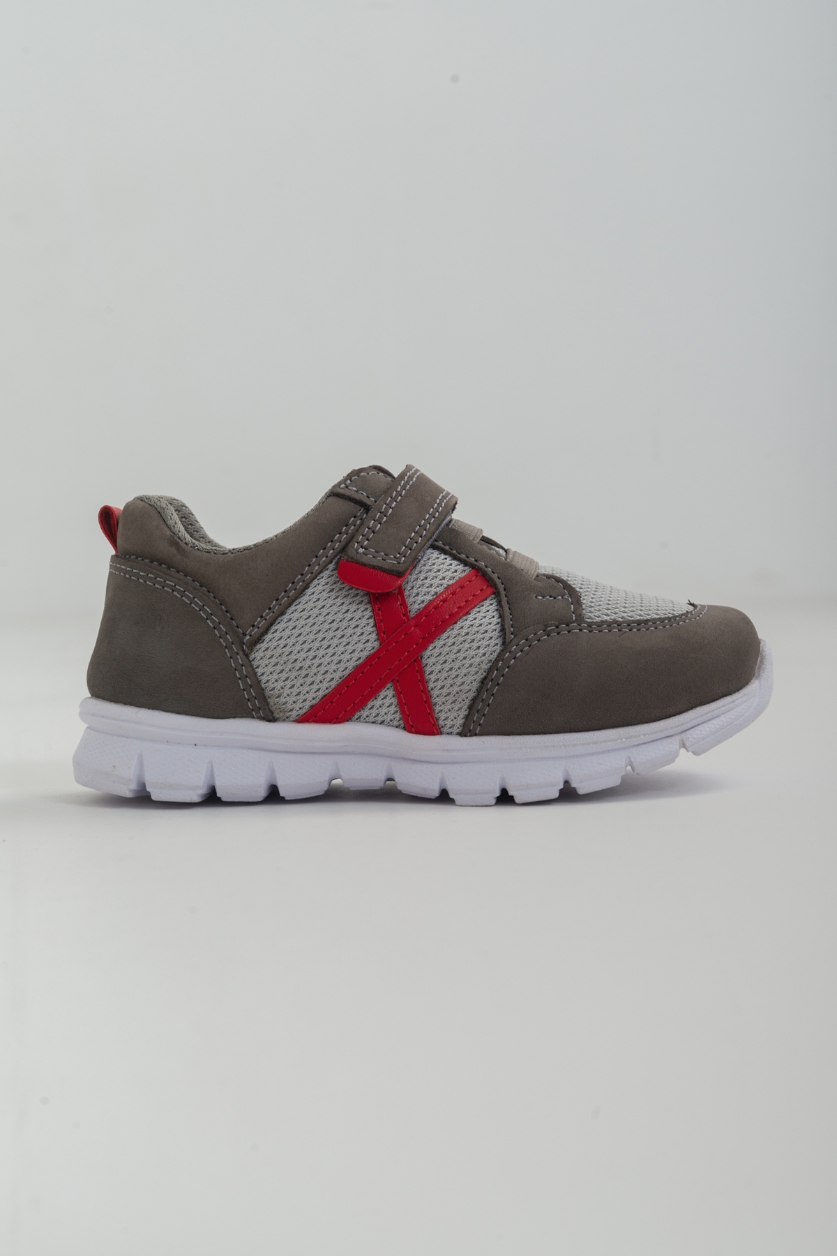 Unisex Çocuk Gri Deri Ortopedik Destekli Spor Ayakkabı - Görsel 5