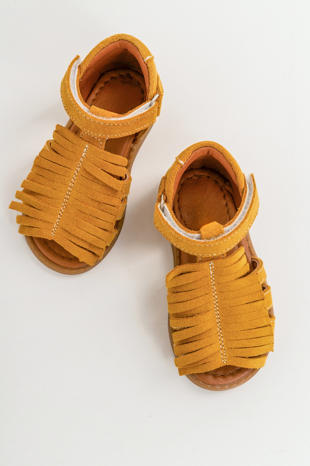 Kız Çocuk Sarı Deri Ortopedik Destekli Çocuk Sandalet - Görsel 4